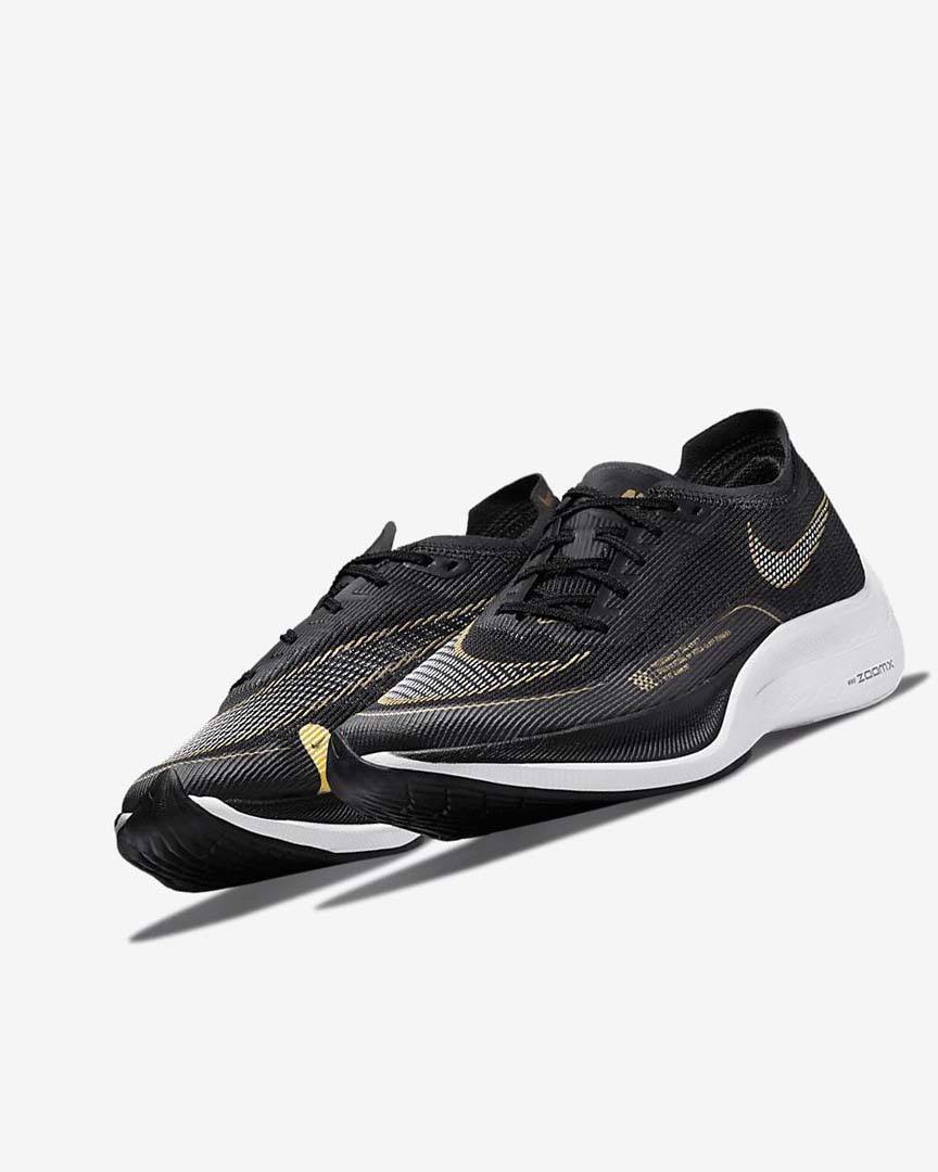 Black / Metal Gold / White Women's Nike ZoomX Vaporfly Next% 2 Running Shoes | UK5329