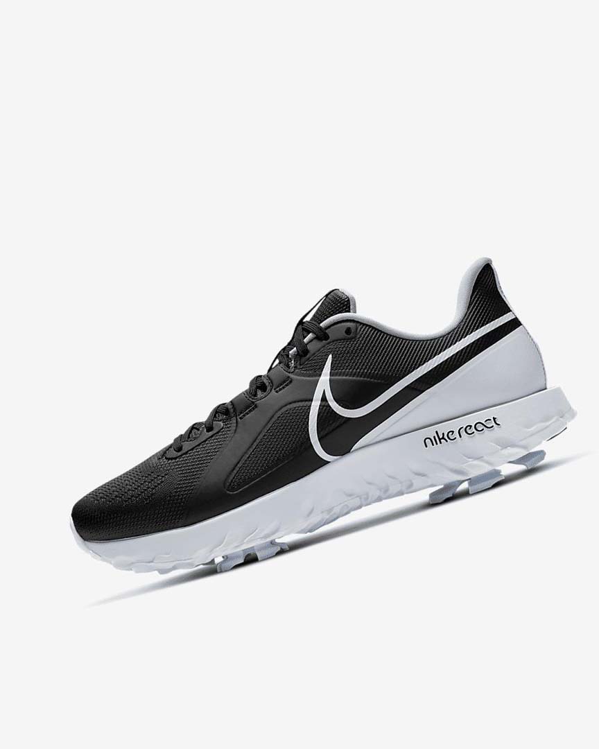 Black / Metal Platinum / White Women\'s Nike React Infinity Pro Golf Shoes | UK2389