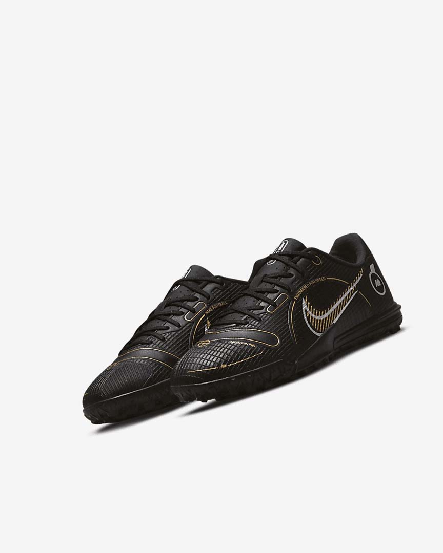 Black / Metal Silver / Grey / Metal Gold Girls' Nike Jr. Mercurial Vapor 14 Academy TF Football Shoes | UK2504