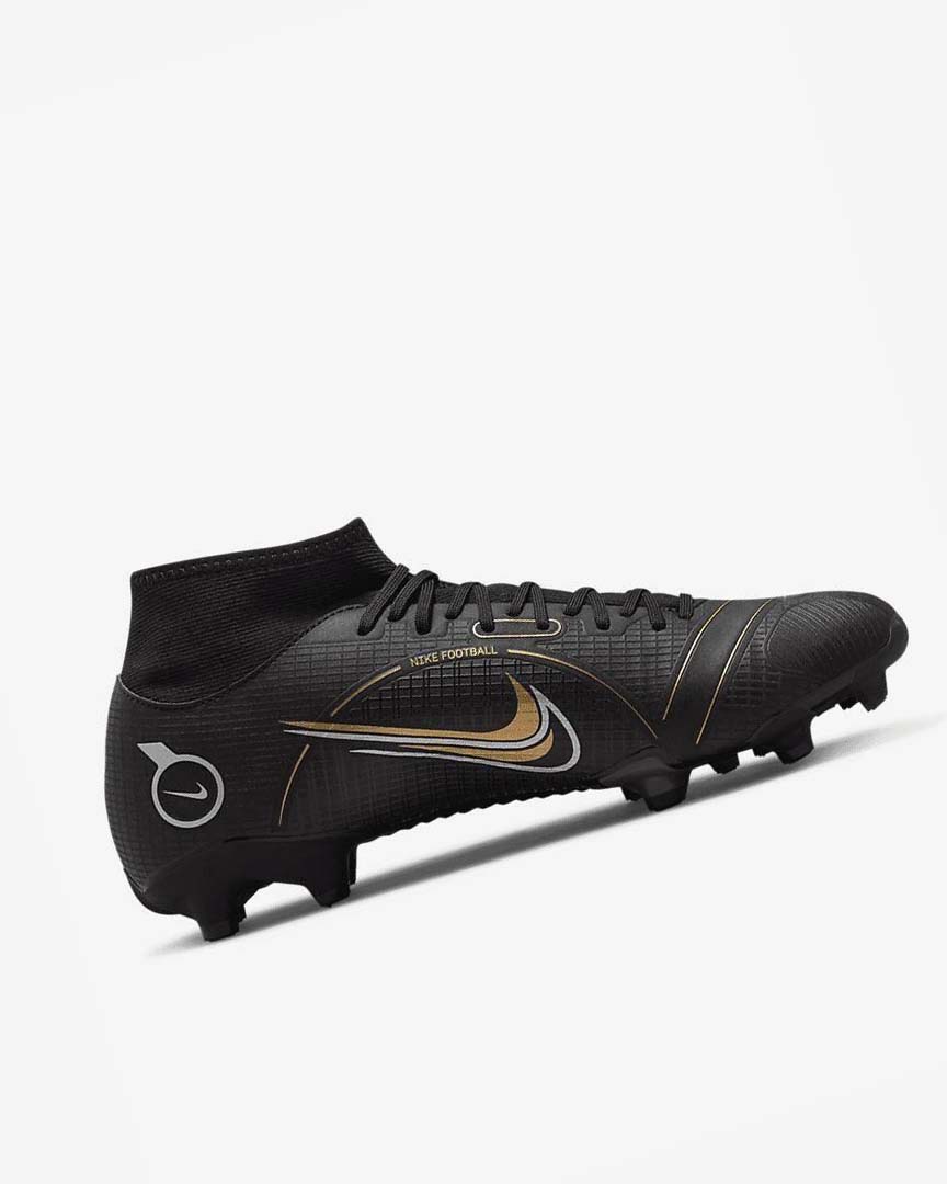 Black / Metal Silver / Grey / Metal Gold Men's Nike Mercurial Superfly 8 Academy MG Football Boots | UK2798