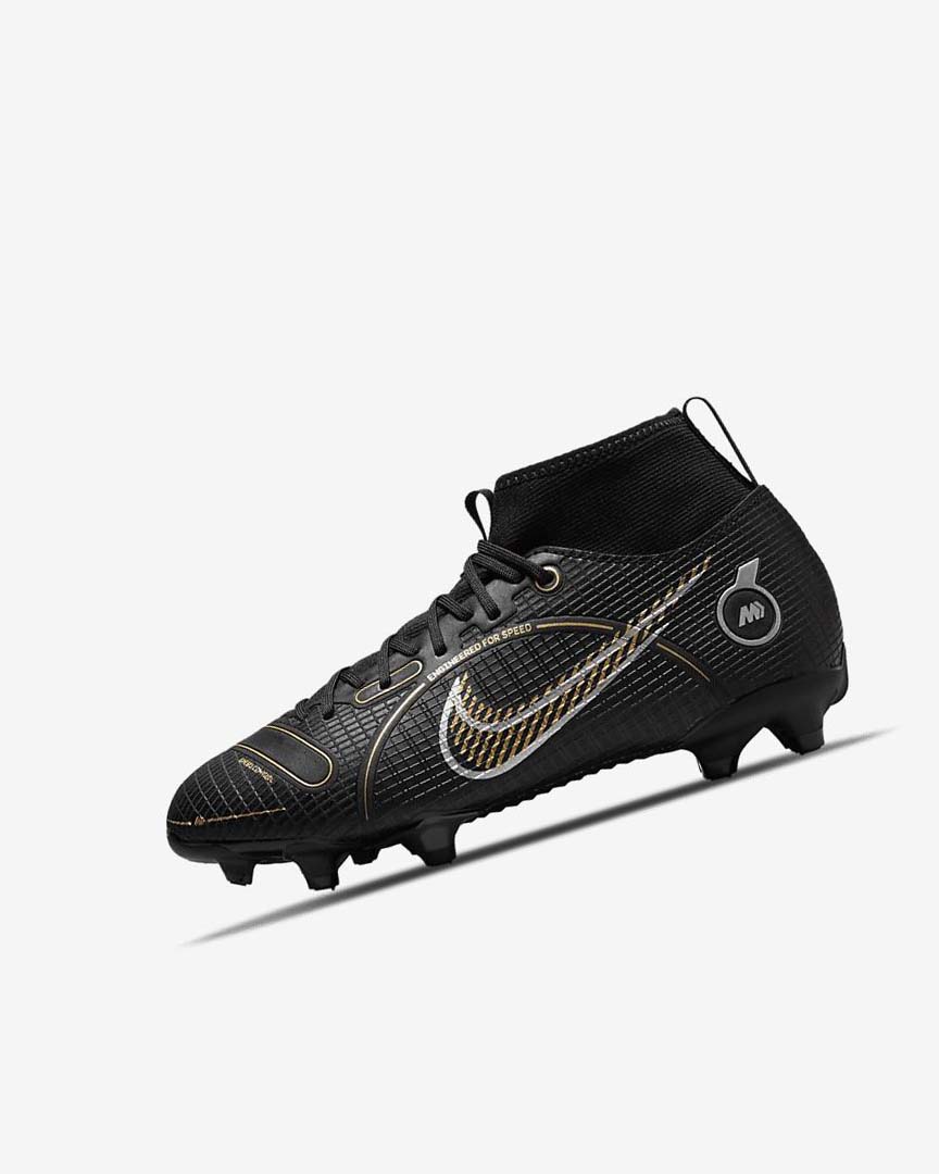 Black / Metal Silver / Grey / Metal Gold Boys\' Nike Jr. Mercurial Superfly 8 Academy MG Football Boots | UK2827