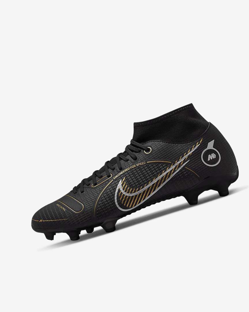 Black / Metal Silver / Grey / Metal Gold Women\'s Nike Mercurial Superfly 8 Academy MG Football Boots | UK2884