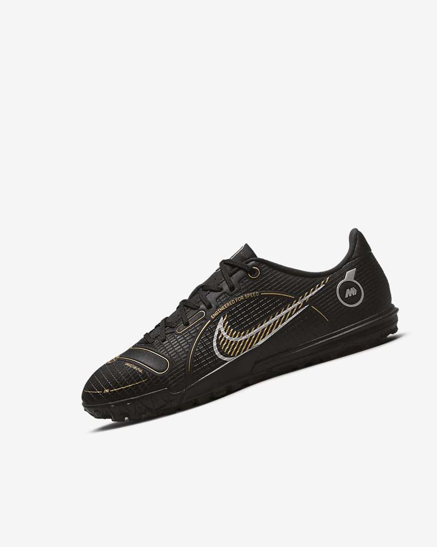 Black / Metal Silver / Grey / Metal Gold Boys\' Nike Jr. Mercurial Vapor 14 Academy TF Football Shoes | UK3020