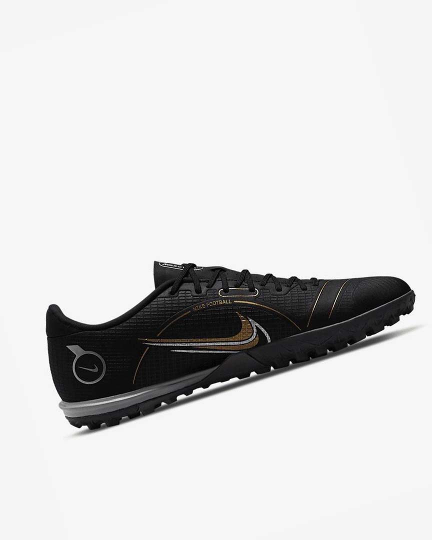 Black / Metal Silver / Grey / Metal Gold Men's Nike Mercurial Vapor 14 Academy TF Football Shoes | UK3071