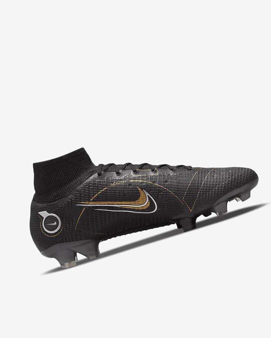 Black / Metal Silver / Grey / Metal Gold Women's Nike Mercurial Superfly 8 Elite FG Football Boots | UK4523