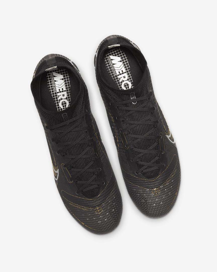 Black / Metal Silver / Grey / Metal Gold Women's Nike Mercurial Superfly 8 Elite FG Football Boots | UK4523