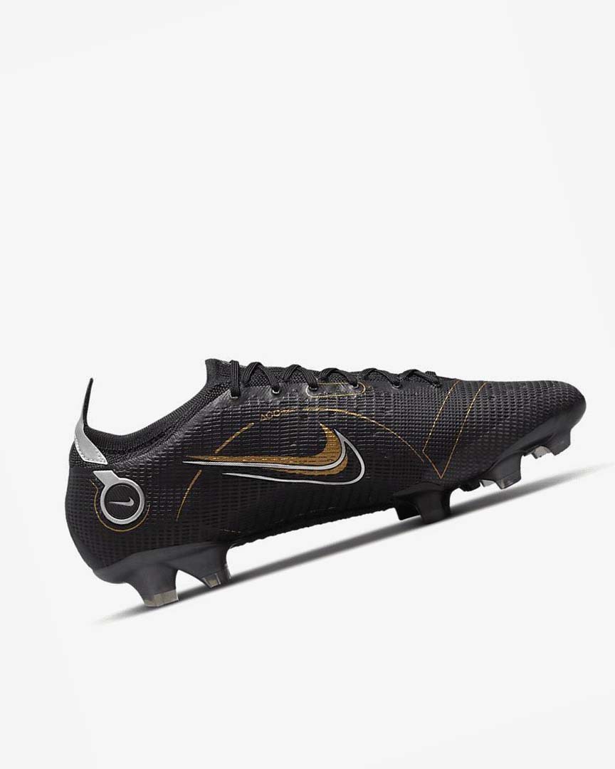 Black / Metal Silver / Grey / Metal Gold Men's Nike Mercurial Vapor 14 Elite FG Football Boots | UK4751