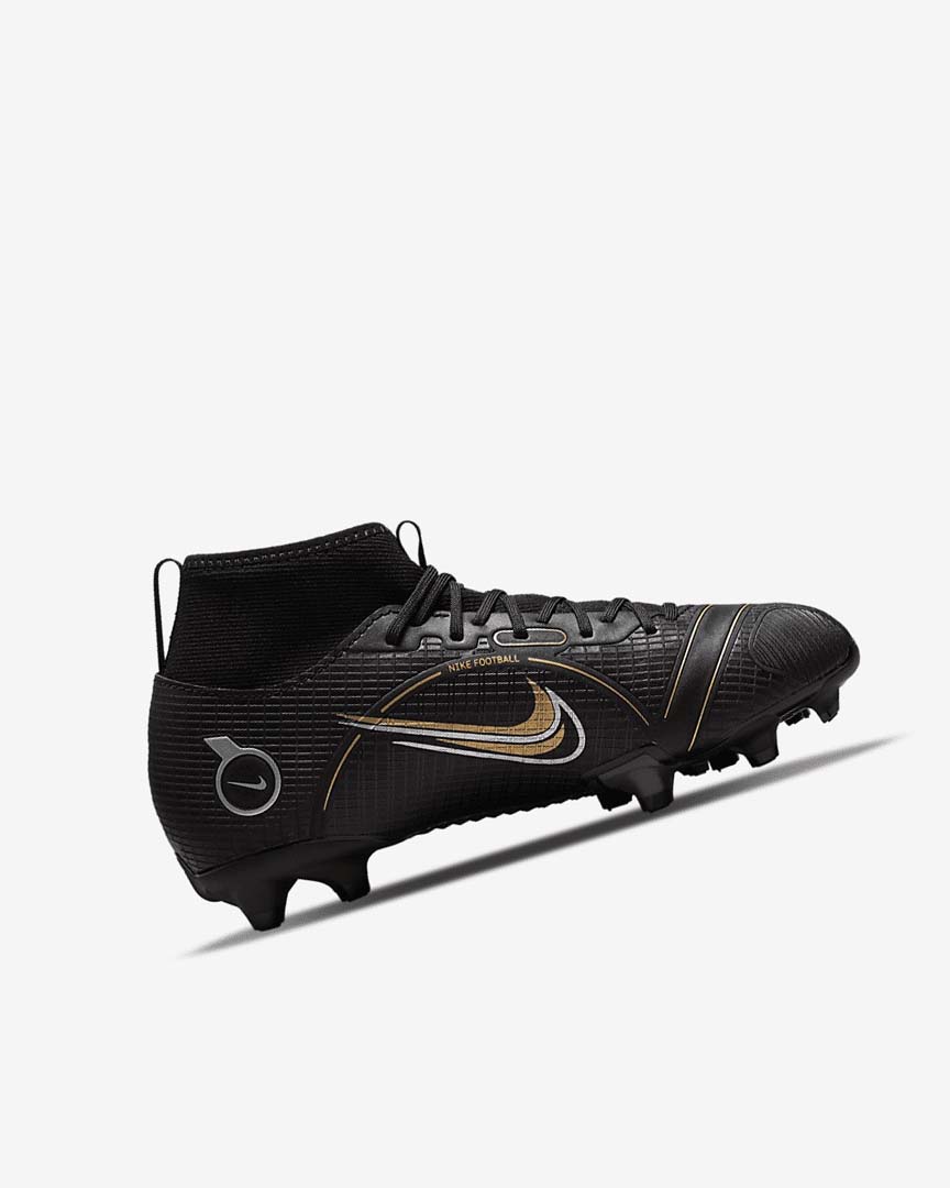 Black / Metal Silver / Grey / Metal Gold Girls' Nike Jr. Mercurial Superfly 8 Academy MG Football Boots | UK4795