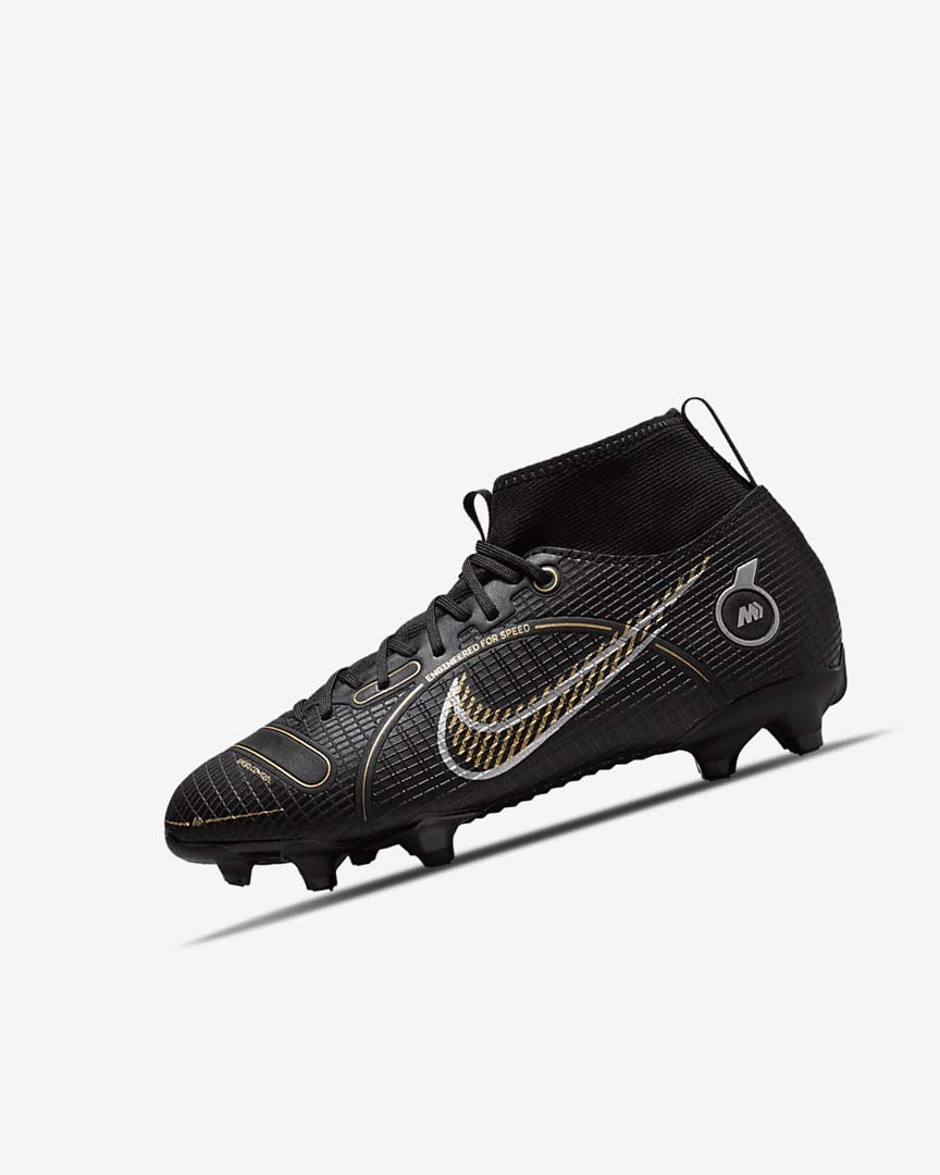 Black / Metal Silver / Grey / Metal Gold Girls\' Nike Jr. Mercurial Superfly 8 Academy MG Football Boots | UK4795