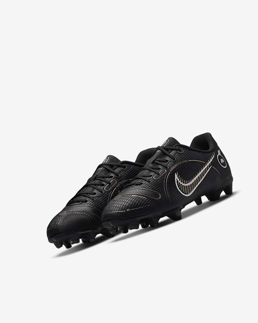 Black / Metal Silver / Grey / Metal Gold Girls' Nike Jr. Mercurial Vapor 14 Academy MG Football Boots | UK4796