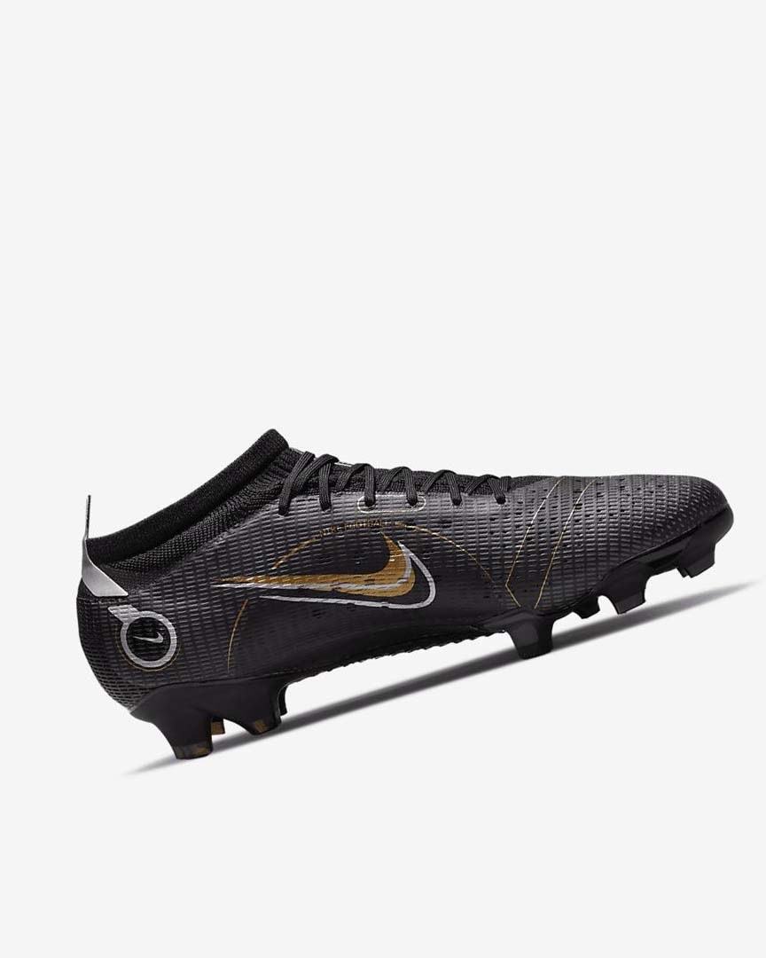 Black / Metal Silver / Grey / Metal Gold Women's Nike Mercurial Vapor 14 Pro FG Football Boots | UK4813