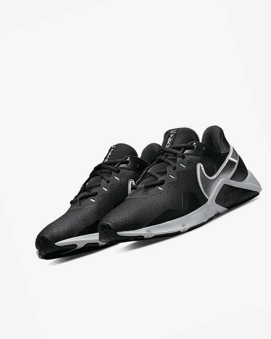 Black / Metal Silver / Metal Grey Men's Nike Legend Essential 2 Training Shoes | UK4625