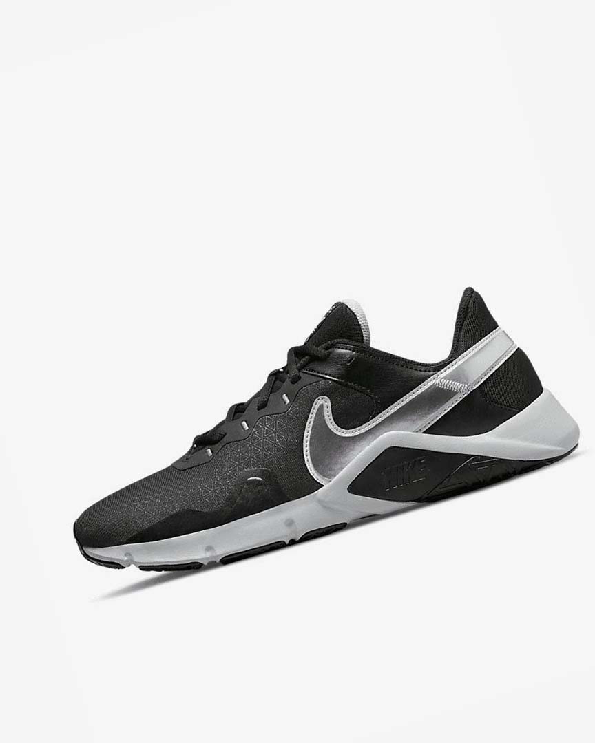 Black / Metal Silver / Metal Grey Men\'s Nike Legend Essential 2 Training Shoes | UK4625