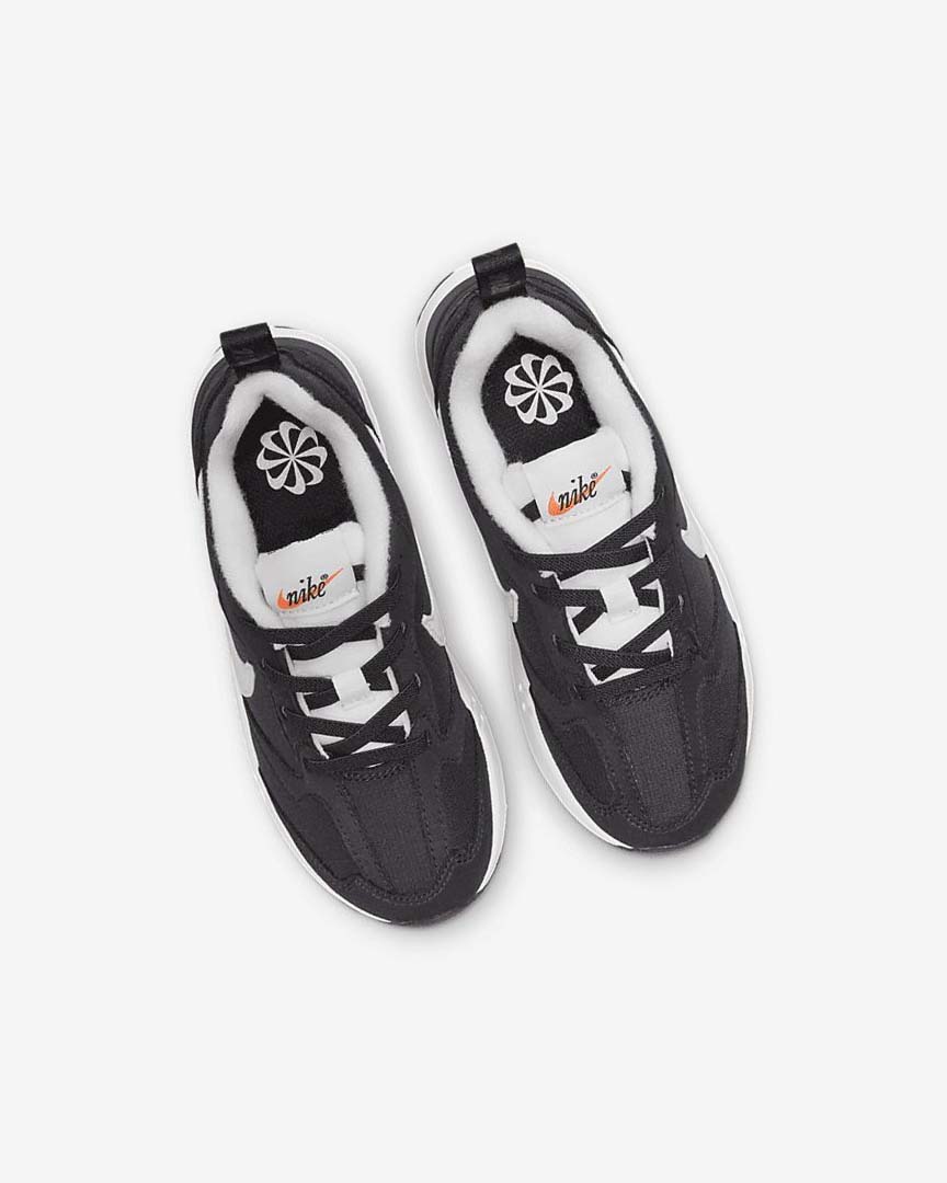 Black / Metal Silver / Orange / White Girls' Nike Air Max Dawn Sneakers | UK4809