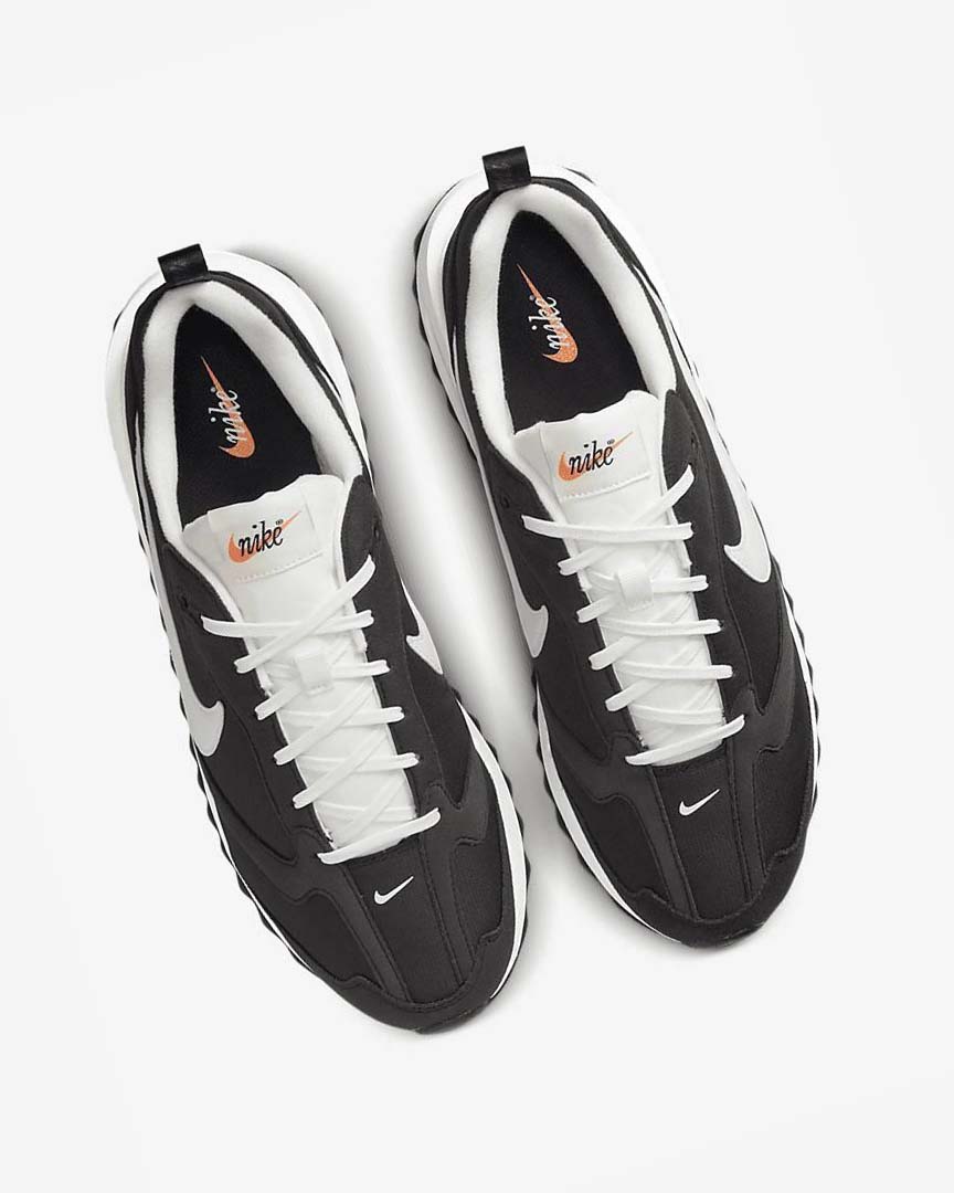 Black / Metal Silver / Orange / White Men's Nike Air Max Dawn Sneakers | UK2777