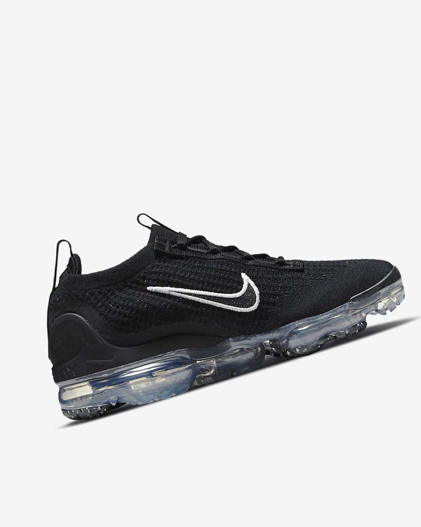 Black / Metal Silver / White Women's Nike Air VaporMax 2021 FK Sneakers | UK2765