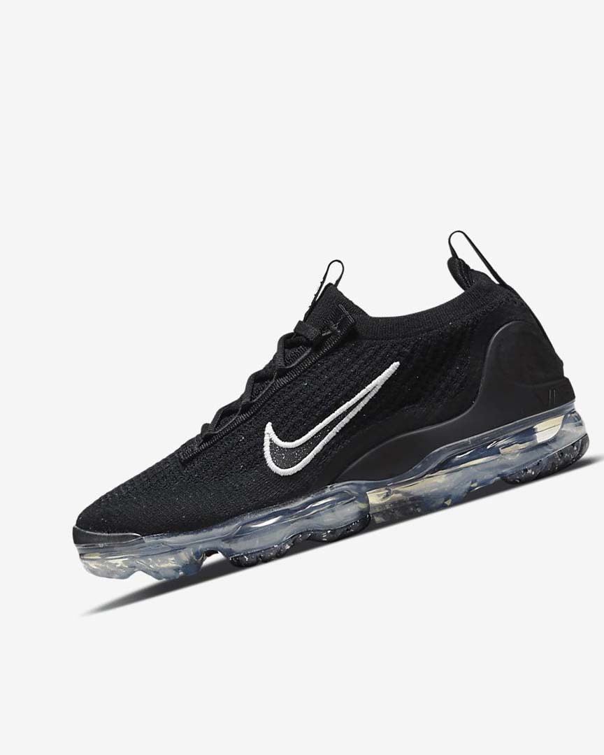 Black / Metal Silver / White Women\'s Nike Air VaporMax 2021 FK Sneakers | UK2765