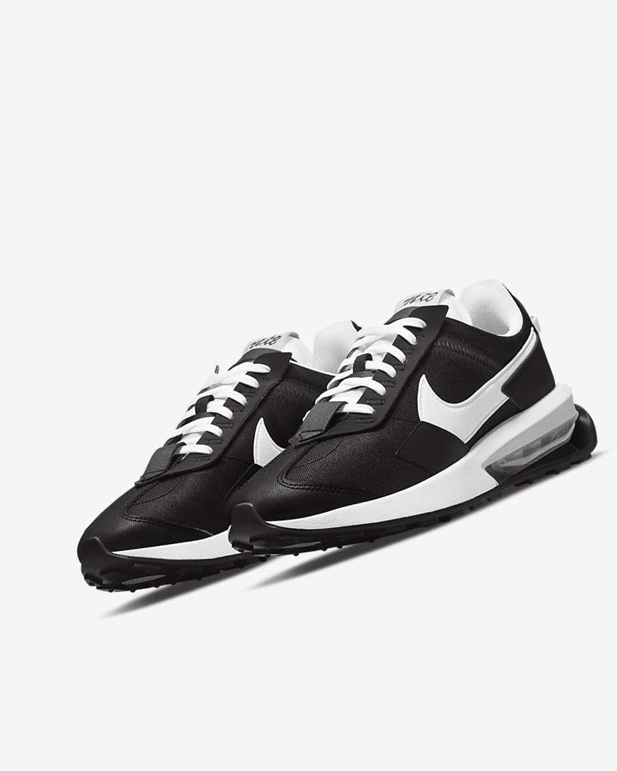 Black / Metal Silver / White Women's Nike Air Max Pre-Day Sneakers | UK3283