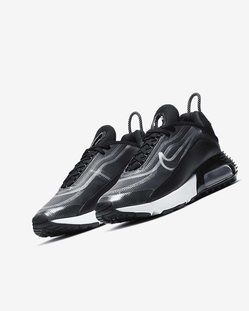 Black / Metal Silver / White Women's Nike Air Max 2090 Casual Shoes | UK5110