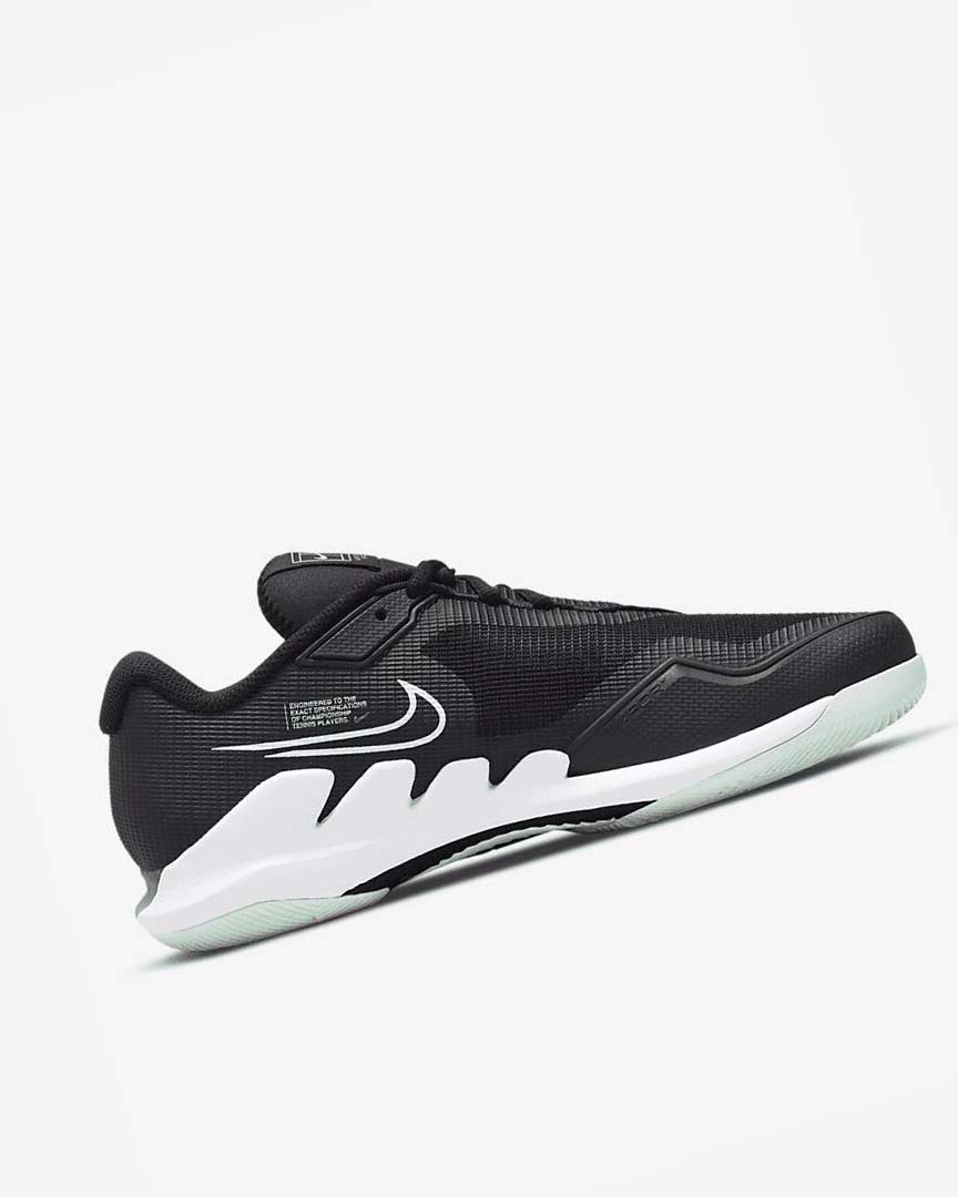 Black / Mint / White Men's Nike Court Air Zoom Vapor Pro Tennis Shoes | UK2961