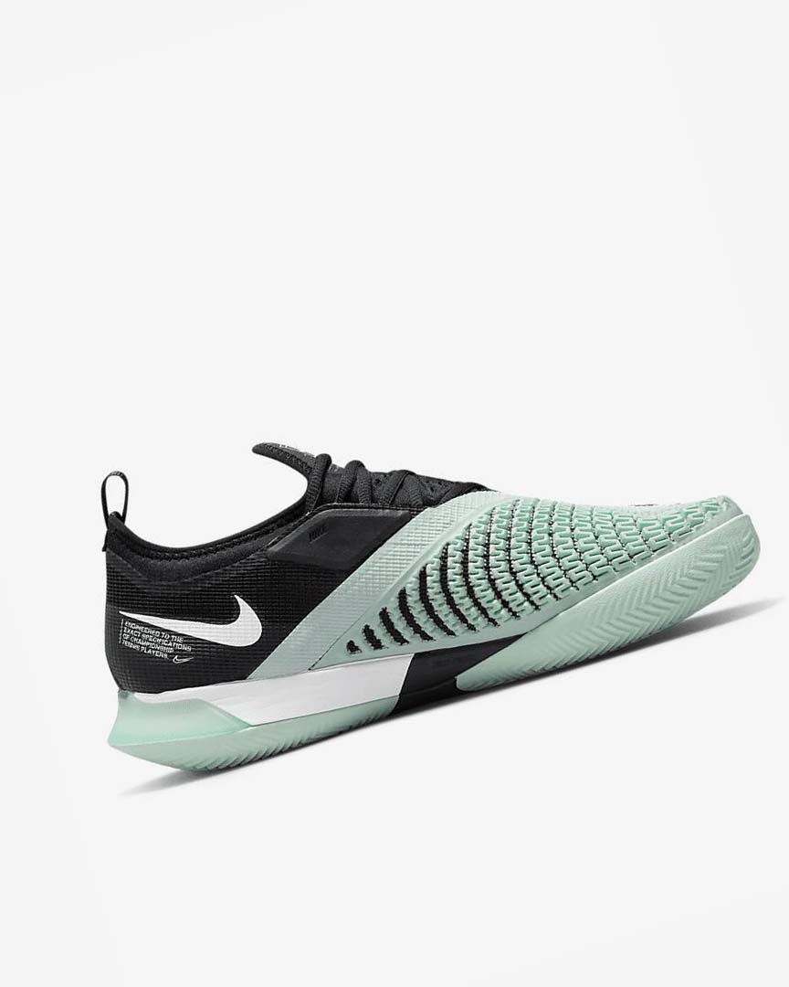 Black / Mint / White Men's Nike Court React Vapor NXT Tennis Shoes | UK3279