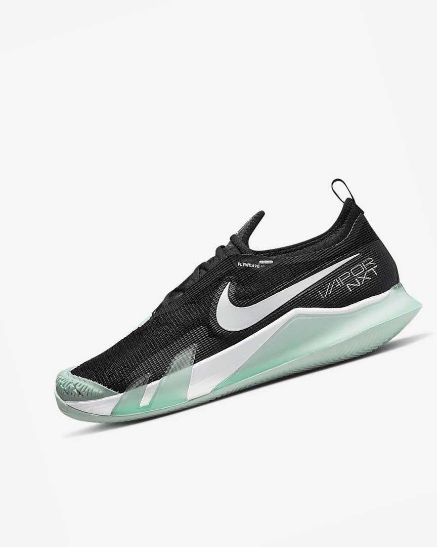 Black / Mint / White Men\'s Nike Court React Vapor NXT Tennis Shoes | UK3279