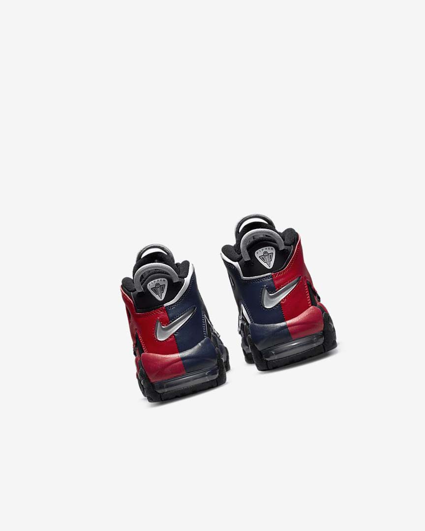 Black / Navy / White / Red Boys' Nike Air More Uptempo Basketball Shoes | UK3000