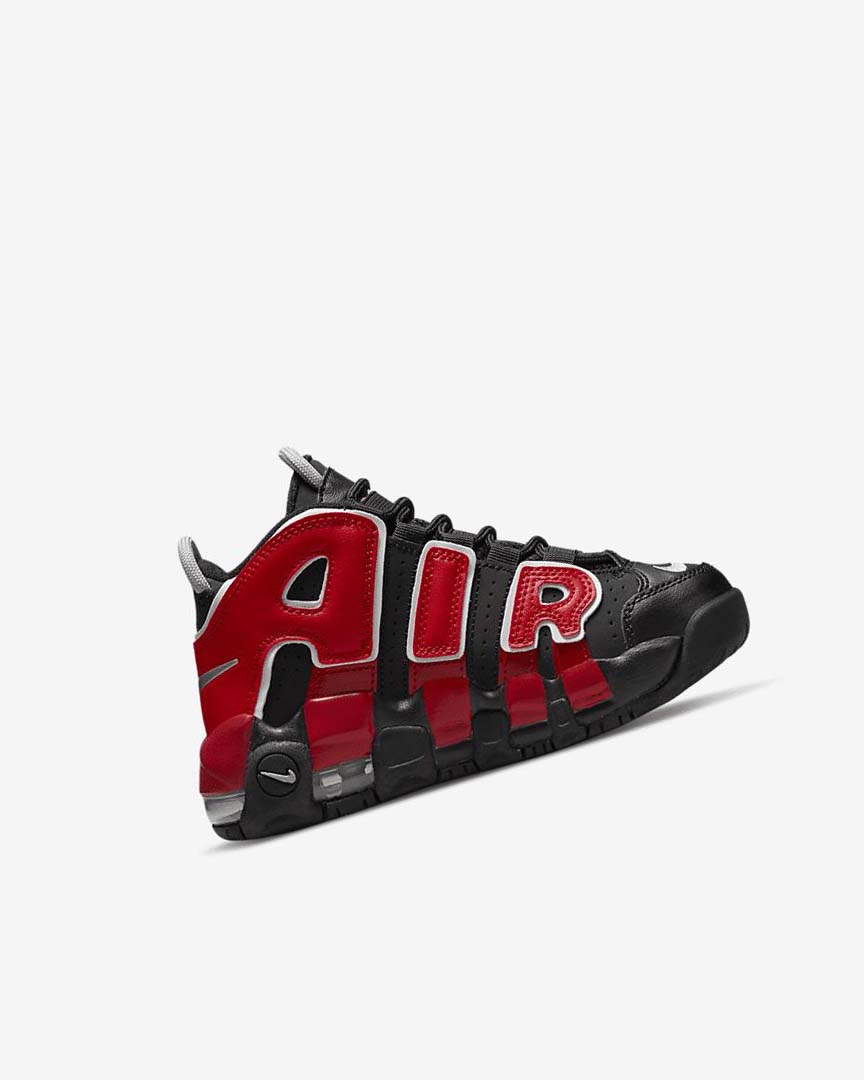 Black / Navy / White / Red Boys' Nike Air More Uptempo Basketball Shoes | UK5548