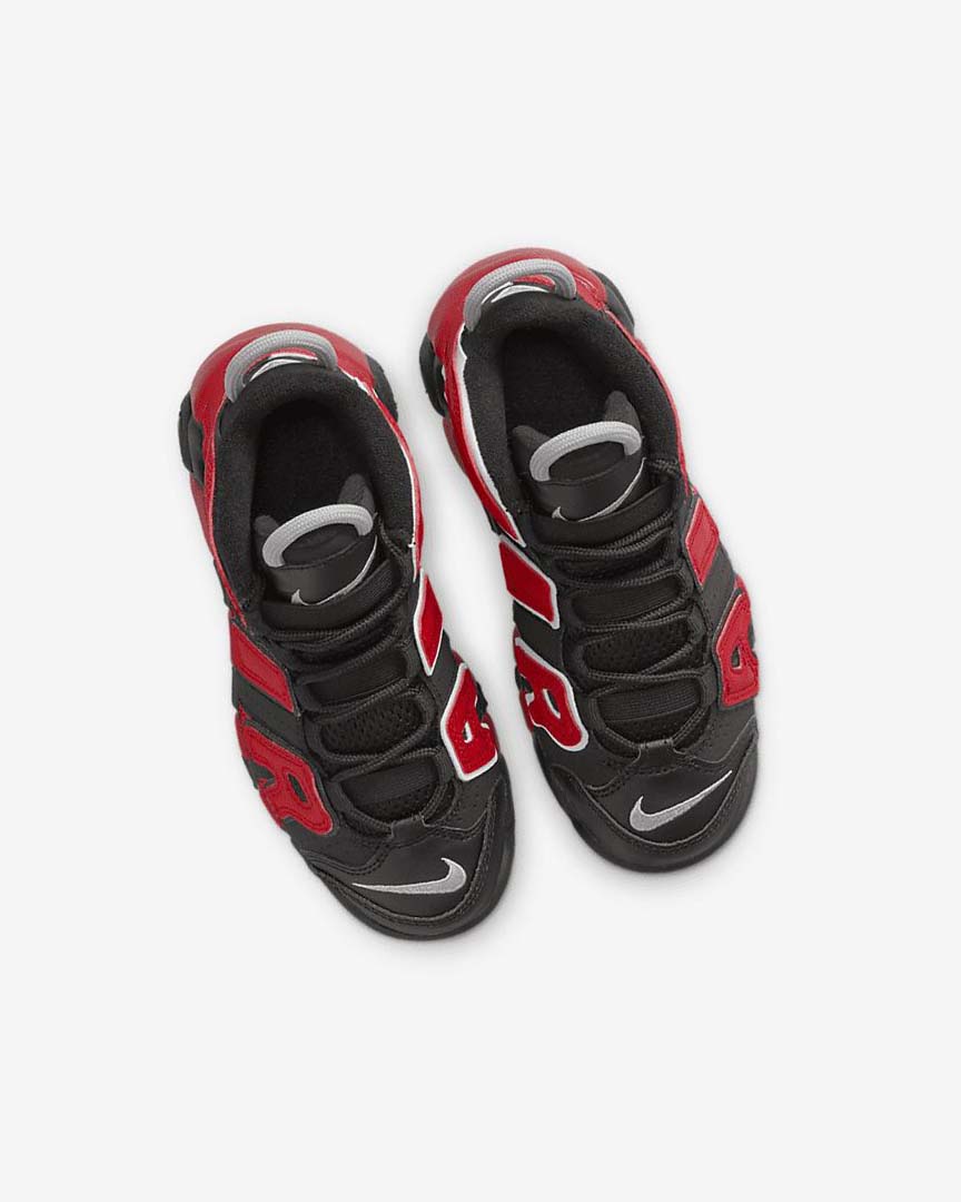 Black / Navy / White / Red Boys' Nike Air More Uptempo Basketball Shoes | UK5548