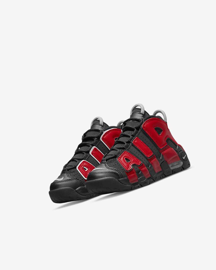 Black / Navy / White / Red Boys' Nike Air More Uptempo Basketball Shoes | UK5548