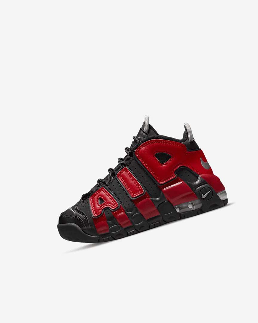 Black / Navy / White / Red Boys\' Nike Air More Uptempo Basketball Shoes | UK5548