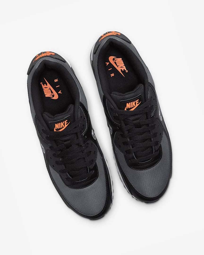 Black / Orange / Grey / White Men's Nike Air Max 90 Casual Shoes | UK2373