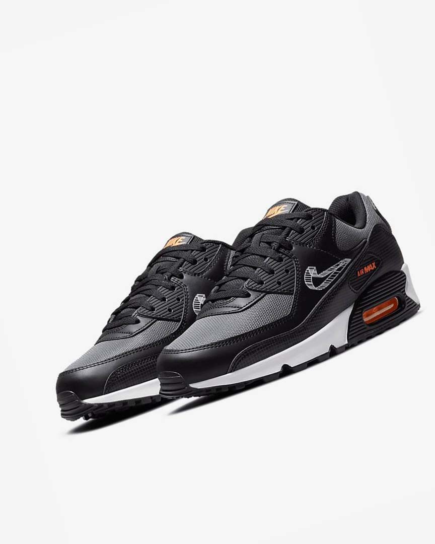 Black / Orange / Grey / White Men's Nike Air Max 90 Casual Shoes | UK2373