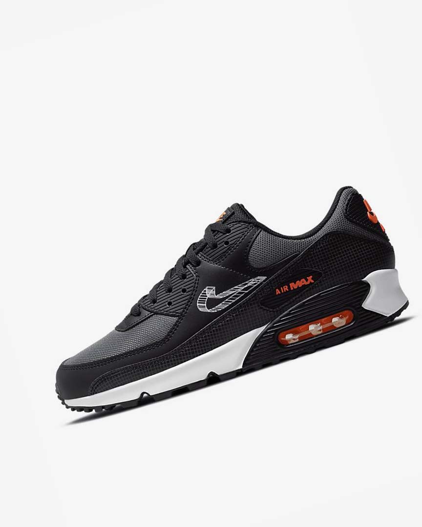 Black / Orange / Grey / White Men\'s Nike Air Max 90 Casual Shoes | UK2373