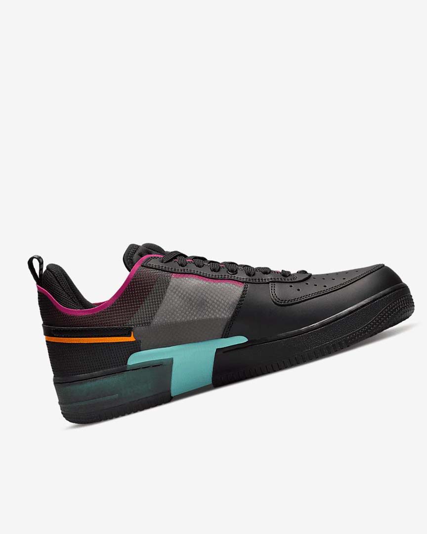 Black / Orange / Pink / Black Men's Nike Air Force 1 React Sneakers | UK2350