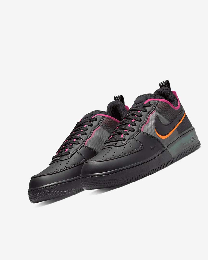 Black / Orange / Pink / Black Men's Nike Air Force 1 React Sneakers | UK2350