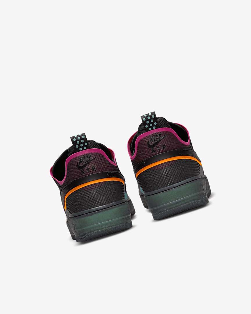 Black / Orange / Pink / Black Men's Nike Air Force 1 React Sneakers | UK2350