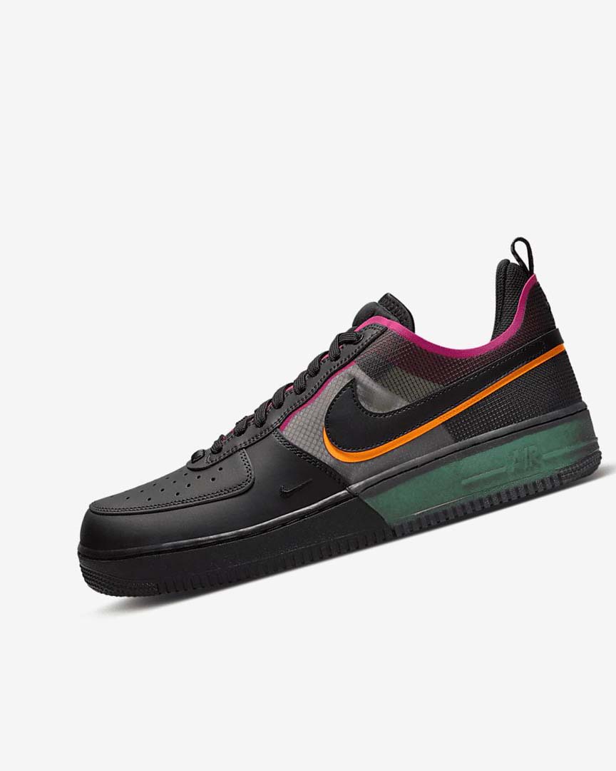 Black / Orange / Pink / Black Men\'s Nike Air Force 1 React Sneakers | UK2350