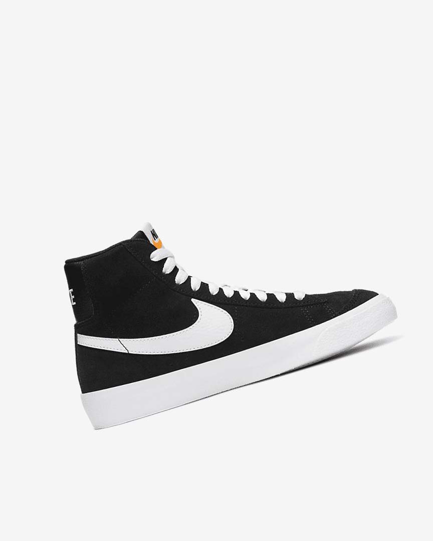 Black / Orange / White Boys' Nike Blazer Mid '77 Suede Sneakers | UK4620