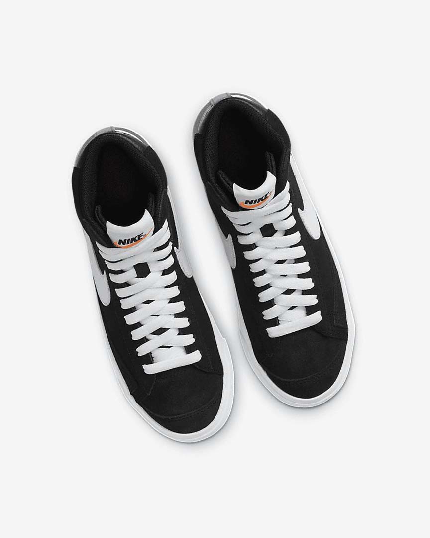 Black / Orange / White Boys' Nike Blazer Mid '77 Suede Sneakers | UK4620