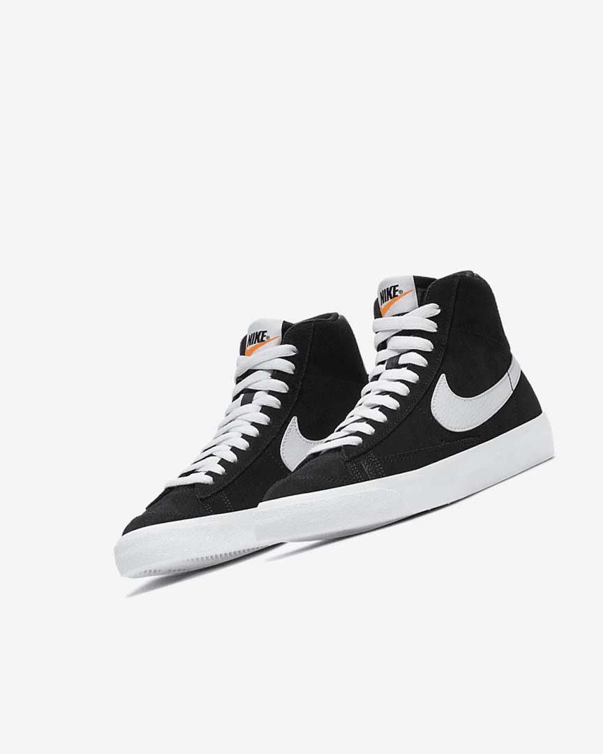 Black / Orange / White Boys' Nike Blazer Mid '77 Suede Sneakers | UK4620