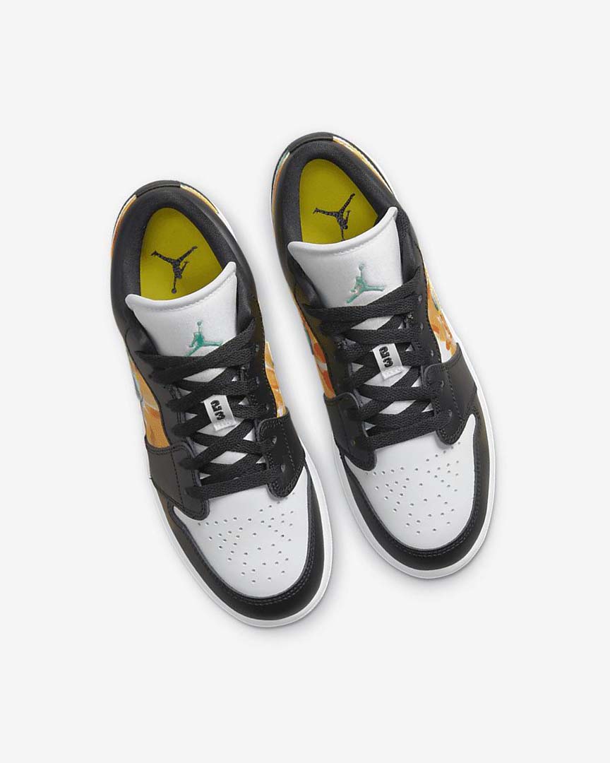 Black / Orange / White Girls' Nike Air Jordan 1 Low SE Sneakers | UK4619