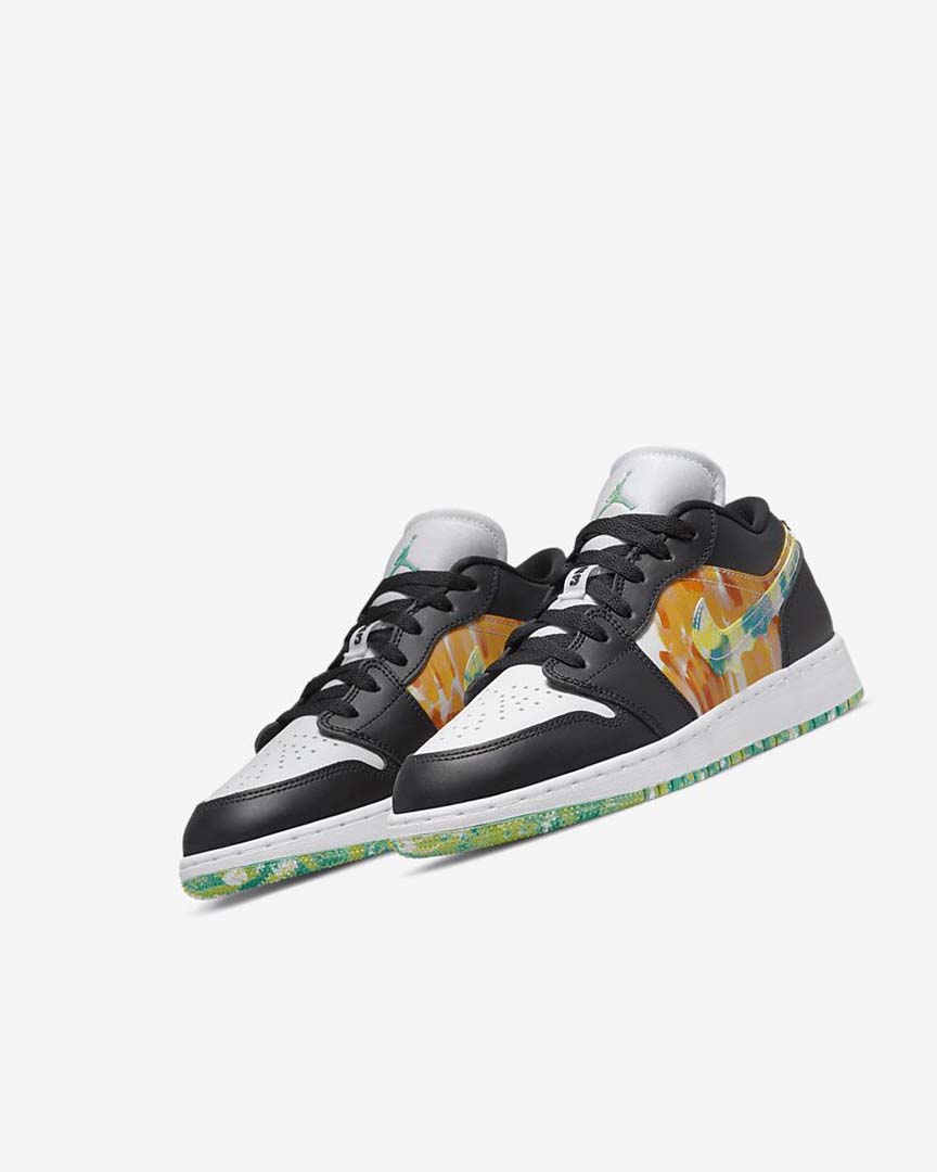 Black / Orange / White Girls' Nike Air Jordan 1 Low SE Sneakers | UK4619