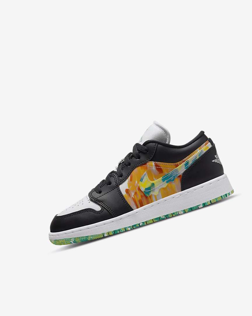 Black / Orange / White Girls\' Nike Air Jordan 1 Low SE Sneakers | UK4619