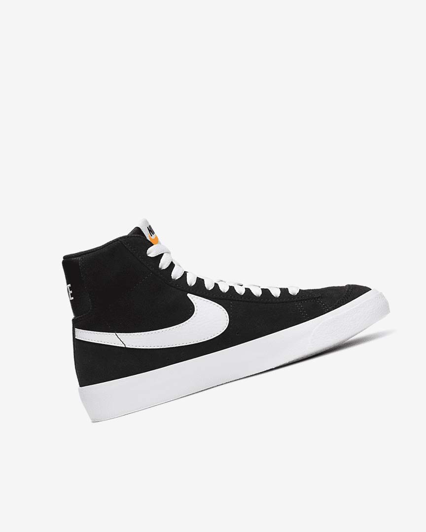 Black / Orange / White Girls' Nike Blazer Mid '77 Suede Sneakers | UK4763