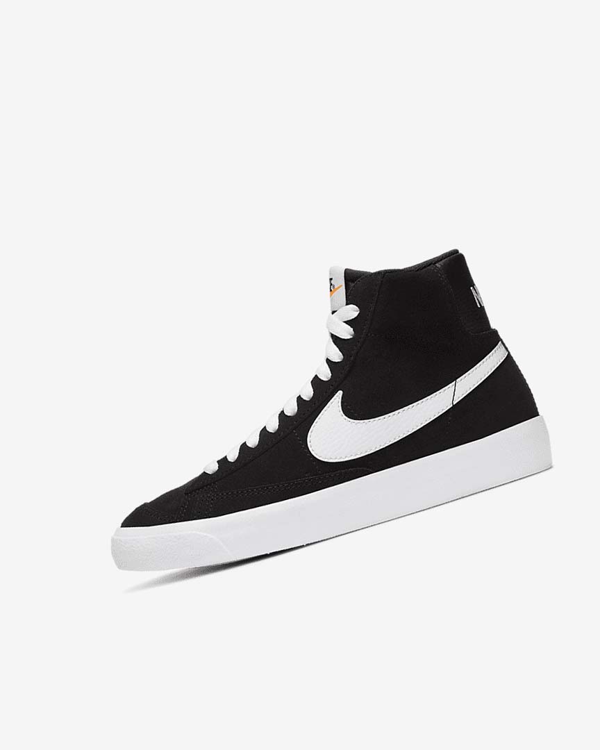 Black / Orange / White Girls\' Nike Blazer Mid \'77 Suede Sneakers | UK4763