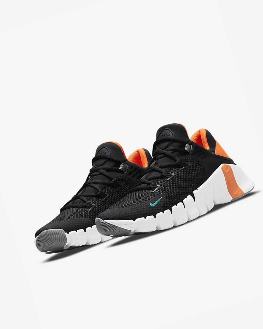 Black / Orange / White / Turquoise Men's Nike Free Metcon 4 Training Shoes | UK4852