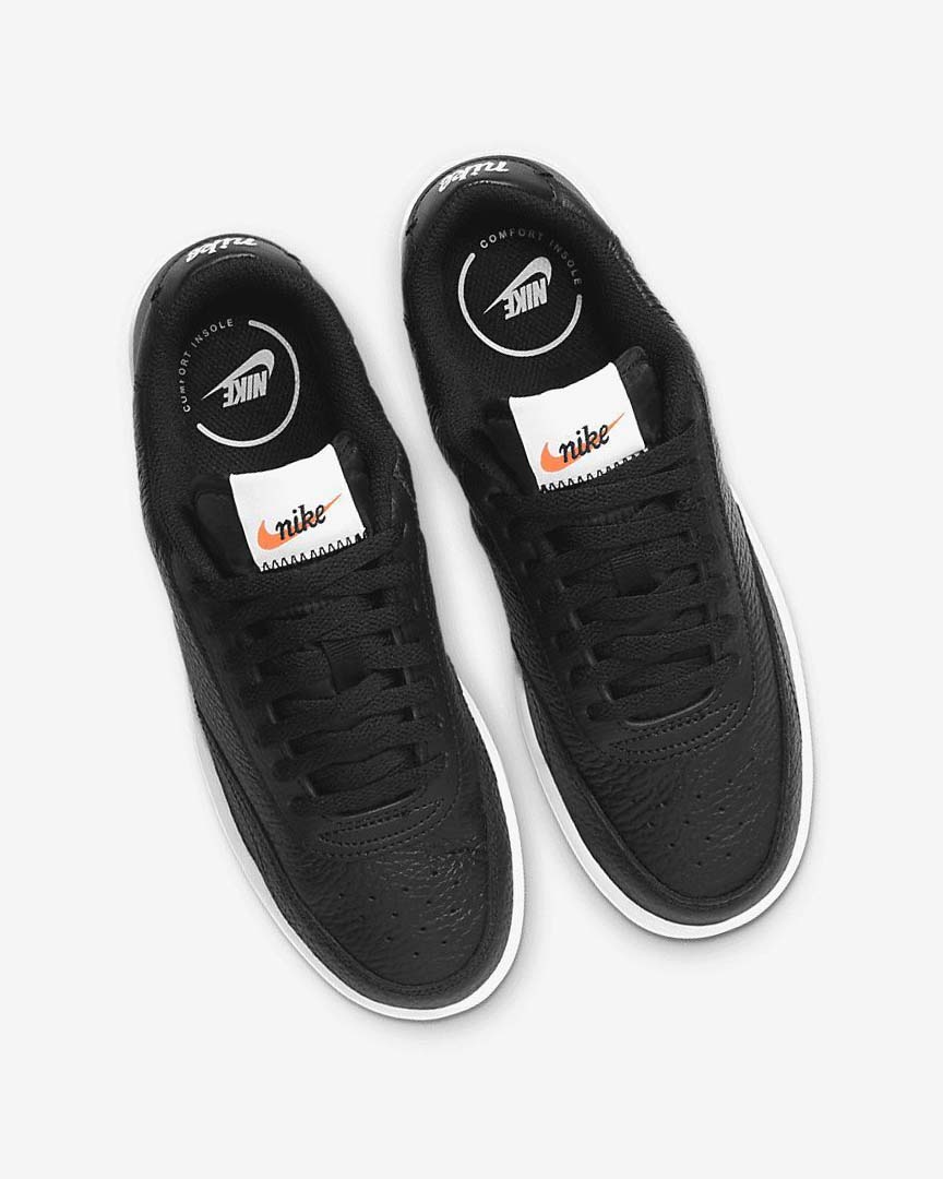 Black / Orange / White Women's Nike Court Vintage Premium Sneakers | UK3037