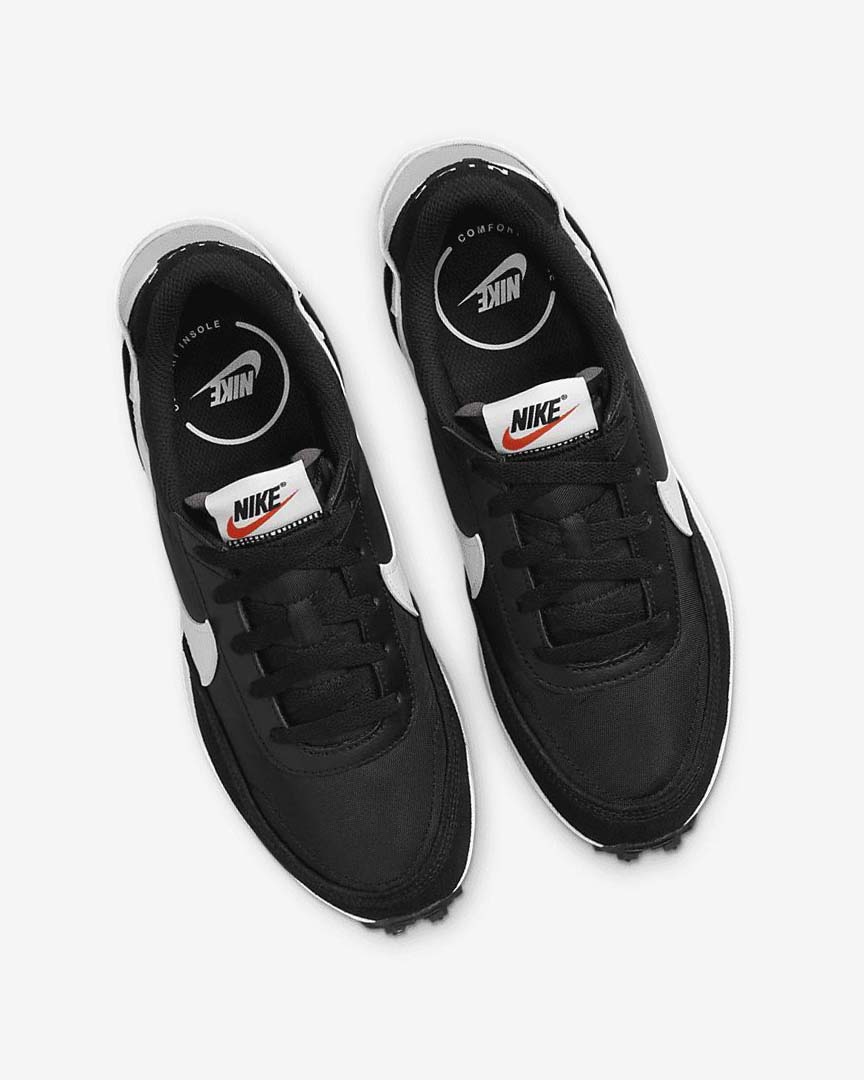 Black / Orange / White Women's Nike Waffle Debut Sneakers | UK5456