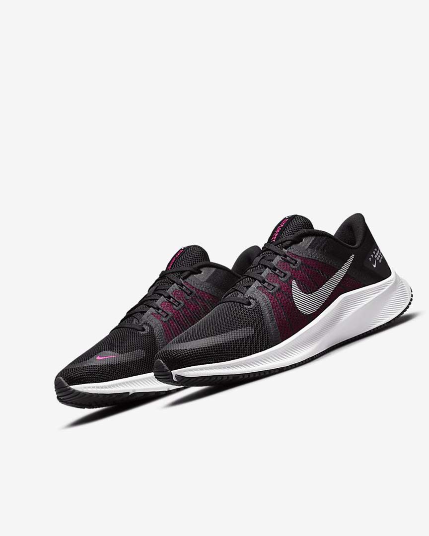 Black / Pink / Dark Grey / White Women's Nike Quest 4 Running Shoes | UK4713